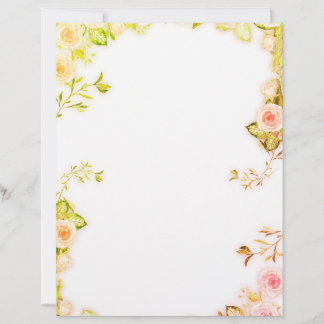 Roze bloempapier briefhoofd