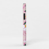 Roze bloempatroon Aangepaste naam Case-Mate iPhone Case (Achterkant/rechts)