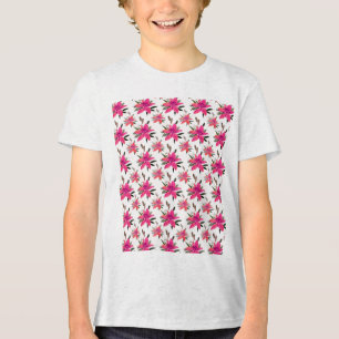 Roze Bloempatroon Design-29500 Plus Size T-shirt