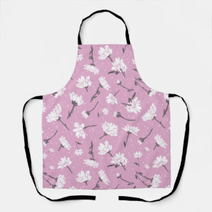 Roze Bloempatroon Design - Elegante Bloemkunst Schort