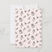 Roze Bloempatroon Uitnodiging Kaart (Achterkant)