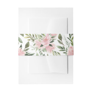 Roze bloempatroon uitnodigingen wikkel