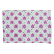 Roze bloempatroon voor zachte mint huisdecoratie