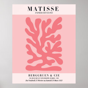 Roze bloemposter in blos   Muurkunst in Matisse-st Poster