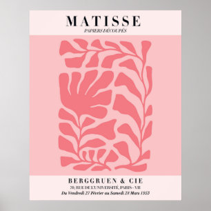 Roze bloemposter in blos   Muurkunst in Matisse-st Poster