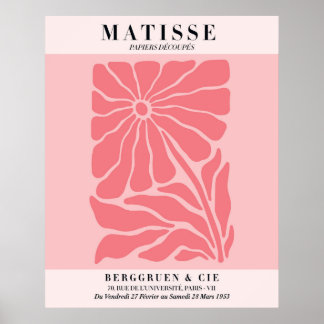 Roze bloemposter in blos | Muurkunst in Matisse-st Poster