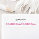 roze bloemrand retouradres etiket (Insitu)