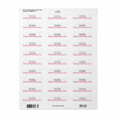 roze bloemrand retouradres etiket (Full Sheet)