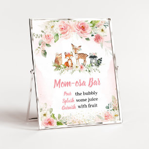 Roze Bloemrijke Bos Shower Moeder Osa Bar Bord Poster