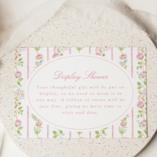 Roze Bloemrijke Grandmillennial Bruidsuitnodiging Informatiekaartje
