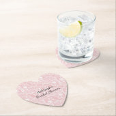 Roze Bloemrijke Kant Bruidsdouche Kartonnen Onderzetters (Insitu)