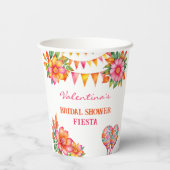 Roze Bloemrijke Kleurrijke Fiesta Bruidsmeisjesfee Papieren Bekers (Achterkant)