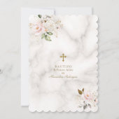 Roze bloemrijke marmeren Spaanse 1e verjaardag Doo Kaart (Achterkant)