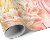 Roze Bloemrijke Victoriaanse Vrouw Regency Cadeaupapier (Rol Hoek)