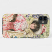 Roze Bloemrijke Victoriaanse Vrouw Regency Case-Mate iPhone Case (Achterkant (horizontaal))