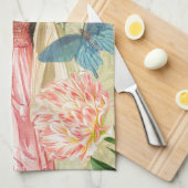 Roze Bloemrijke Victoriaanse Vrouw Regency Theedoek (Quarter Fold)