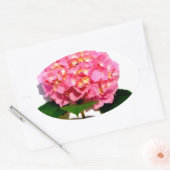 Roze bloemroze bloemroze floraal ovale sticker (Envelop)