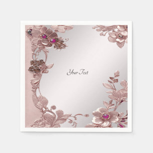 Roze Bloemservetten Servet