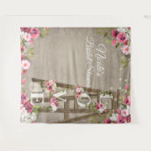 Roze bloemslinger bruiloft decoratie met houten la wandkleed (Voorkant (horizontaal))