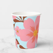 Roze Bloemstemming – Pastel Vibes-Retro bloemen Papieren Bekers (Voorkant)