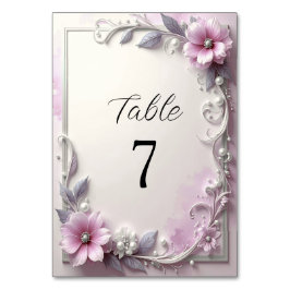 Roze Bloemstuk Frame Tafelnummer