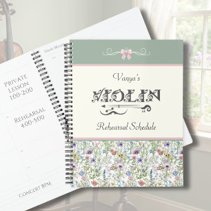 Roze Bloemstuk Viool Oefenschema Saliegroen Planner