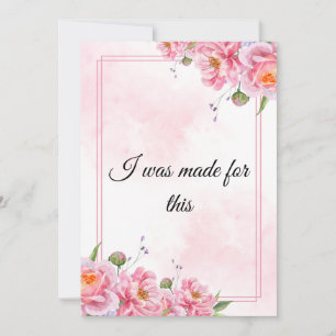 Roze bloemversterkende citatkunst feestdagenkaart