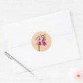 Roze bloesbloem waterverf bruusbloem ronde sticker (Envelop)