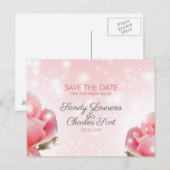 Roze bloesem aankondigingskaart (Voorkant / Achterkant)