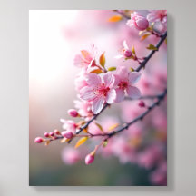 Roze Bloesem Acryl Foto Tegel