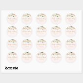 Roze bloesem blush bruiloft sticker (Vel)