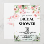 Roze Bloesem Bruidsuitnodiging Kaart (Voorkant / Achterkant)