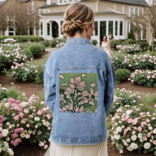 roze bloesem cascade denim jacket