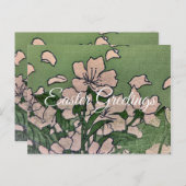 roze bloesem cascade feestdagenkaart (Voorkant / Achterkant)