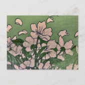 roze bloesem cascade feestdagenkaart (Achterkant)