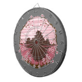 Roze bloesem dartbord (Voorkant Rechts)