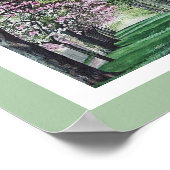  roze bloesem Edinburgh landschap beeldende kunst Poster (Hoek)