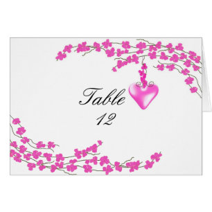 Roze Bloesem en Hart Tafel Stoelnummer