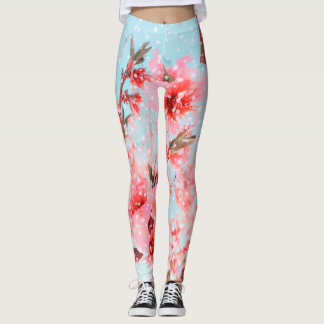 Roze bloesem en vliegende bloemblaadjes (of sneeuw leggings