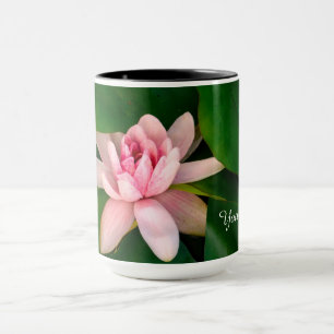 Roze bloesem fotografie Custom Name Mok
