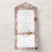  Roze bloesem Geen diner All In One Uitnodiging (Binnen)