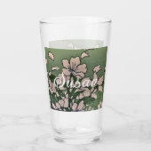 Roze Bloesem Groen Glas (Achterkant)