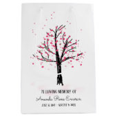 Roze bloesem in liefhebbend geheugen van begrafeni medium cadeauzakje (Voorkant)