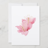 Roze bloesem lente bruiloft kaart (Achterkant)