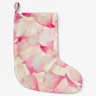 Roze bloesem Natuur. Zwarte Waterverf Natuur. Rood Kleine Kerstsok