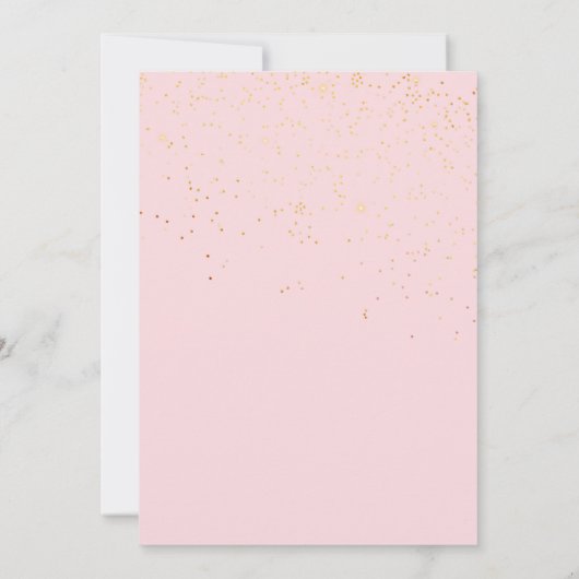 Roze Bloesem Ovaal Gouden Lijst Trouw Uitnodiging (Achterkant)