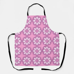 Roze Bloesem Retro Tegelmotief Schort
