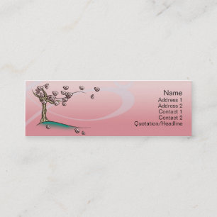 Roze bloesem - Skinny Mini Visitekaartje