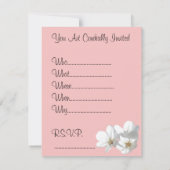 Roze bloesem Uitnodigingen Aangepaste RSVP-kaarten (Achterkant)