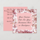Roze bloesem Uitnodigingen Aangepaste RSVP-kaarten (Voorkant / Achterkant)